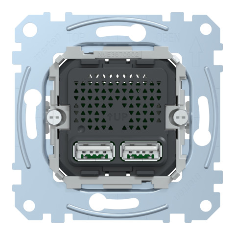 Механизм розетки с USB 2,1А чёрный Schneider Electric Merten, MTN4366-0100