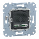 Механизм розетки с USB 2,1А чёрный Schneider Electric Merten, MTN4366-0100