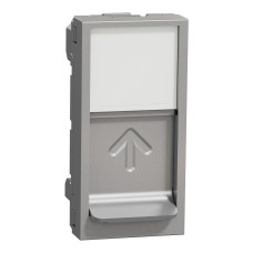 Лицьова панель розетки RJ-45 Keystone алюміній Schneider Electric Unica New, NU946030