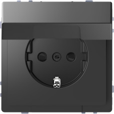 Розетка 1-місна з заземленням антрацит Schneider Electric Merten D-Life, MTN2310-6034