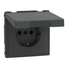 Розетка з заземленням IP44 антрацит Schneider Electric Merten D-Life, MTN2314-6034