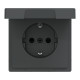 Розетка з заземленням IP44 антрацит Schneider Electric Merten D-Life, MTN2314-6034