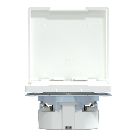 Розетка 1-місна з заземленням IP44 лотос Schneider Electric Merten D-Life, MTN2314-6035