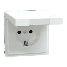 Розетка 1-місна з заземленням IP44 лотос Schneider Electric Merten D-Life, MTN2314-6035