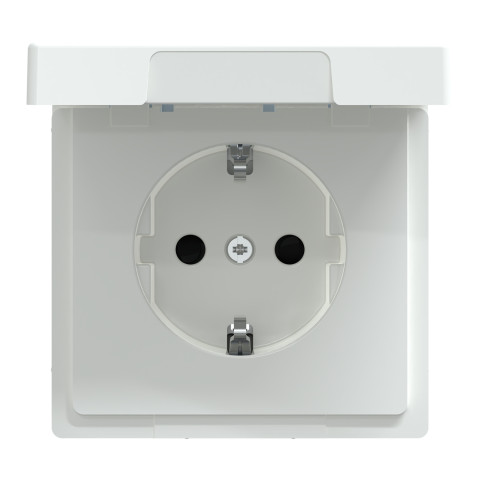 Розетка 1-місна з заземленням IP44 лотос Schneider Electric Merten D-Life, MTN2314-6035