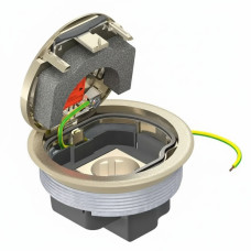 Люк GESRN2 с суппортом, 1 розетка 250V~, IP66 никелированный коричневый OBO Bettermann