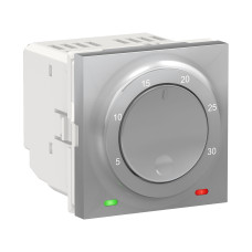 Терморегулятор комнатный со встроенным датчиком 8А алюминий Schneider Electric Unica New