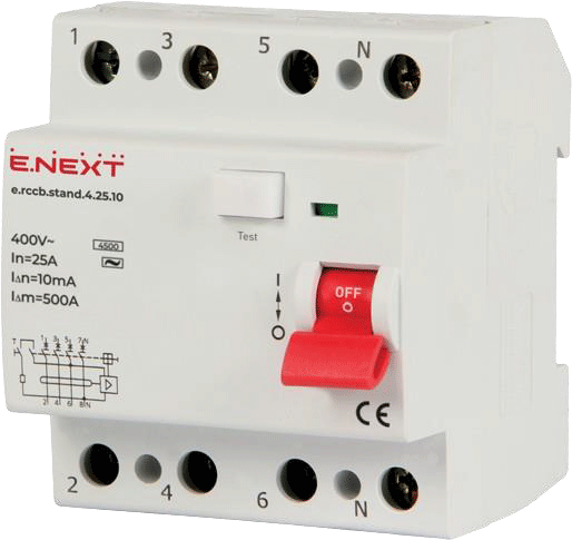Диференційний захист від струму за допомогою вимикачів ENEXT
