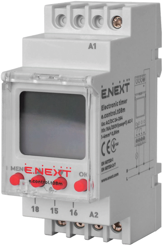 ТАЙМЕР ЕЛЕКТРОННИЙ ТИЖНЕВИЙ ОДНОКАНАЛЬНИЙ control.t08m