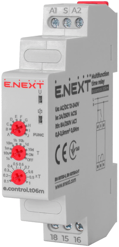 БАГАТОФУНКЦІОНАЛЬНЕ РЕЛЕ ЧАСУ e.control.t06m