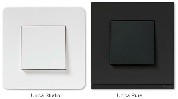 выключатели Unica Studio та Unica Pure