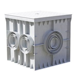 Колодязь кабельний пластиковий 300х300х300 e.manhole. 6.cover, 6 виходів під трубу