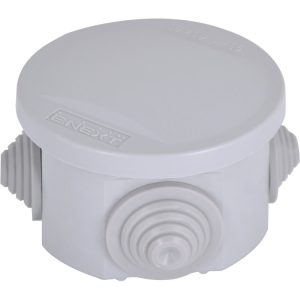 Коробка розподільча 50х50 IP55 зовнішня пластикова кругла з кабельним введенням