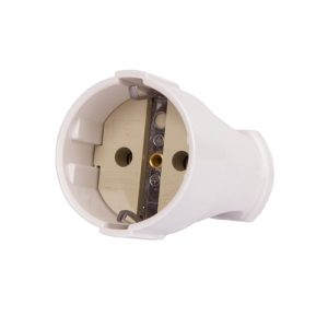 Розетка переносна e.socket.003.16.white, з заземлювальним контактом, 16А біла