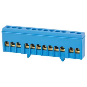 Шина нульова 1х12 e.cbs.pro.1.12 на DIN-рейку в ізольованому корпусі синя