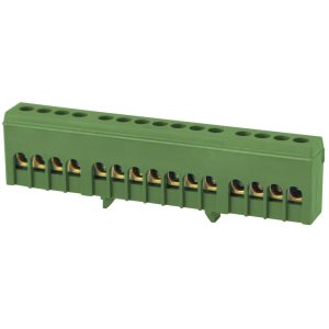 Шина нульова e.bsi.pro.1.15 на DIN-рейку в ізольованому корпусі зелена