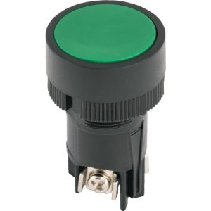 Кнопка пластикова без фіксації e.mb.ea135 зелена 1NO+1NC