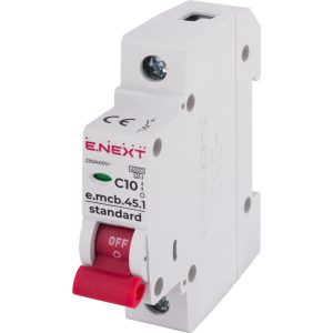 Автоматичний вимикач 1-п e.mcb.stand. 10А C ( 4,5кА) "Е-НЕКСТ"