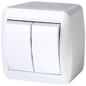 Вимикач 2-клавішний. зовнішній. IP44 e.aqua.1112.gr