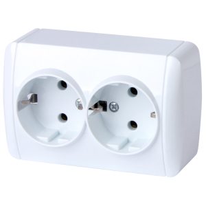 Розетка 2-а З/К зовн. IP20 e.aqua.1233.gr (аналог 0287705)