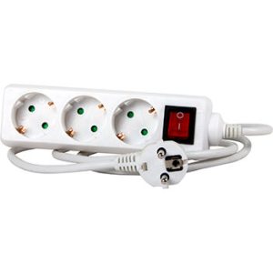Подовжувач 3 гнізда 3м З/К з вимикачем та шторками Е-НЕКСТ