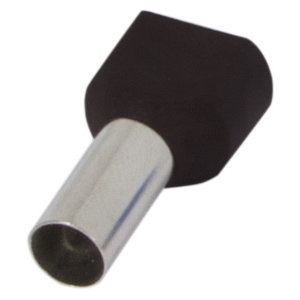 Наконечник втулковий для 2-х проводів 6 мм.кв. ізольований, TE6014 чорний (100шт) "Е-Некст"