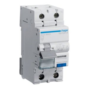 Диференційний вимикач 1-п.+N 16A C 10mA (6kA) Hager A (B)