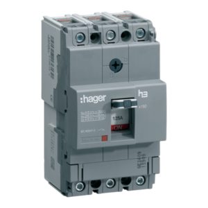 Автоматичний вимикач силовий 3-п. 125A 18kA Тфікс./Мфікс. x160 (B) "ХАГЕР"