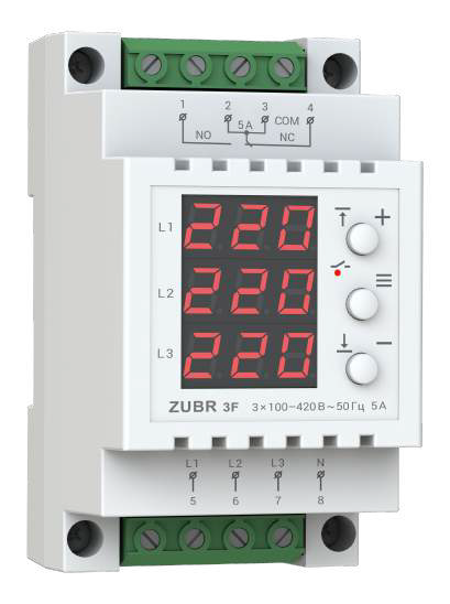 ZUBR 3F трифазне реле напруги купити в інтернет магазині веб версія каталогу