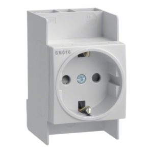 Розетка 1-а з заземлювальним контактом, на DIN-рейку 16А/250В (A)