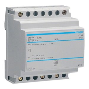 Трансформатор на DIN-рейку 230В/24 В (1,04А) 230В/12 В (2,08А) (B)