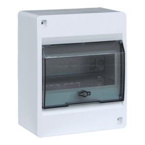 Щит пластиковий ЩРН-П- 6 модулів IP40 зовнішні прозорі двері COSMOS (B)