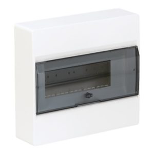 Щит пластиковий ЩРН-П- 12 модулів IP40 зовнішній монтаж, прозорі двері COSMOS (A) "ХАГЕР"