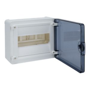 Щит пластиковий ЩРН-П- 8 модулів IP40 зовнішні прозорі двері (1х8) GOLF (B)