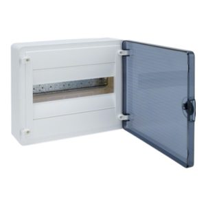 Щит пластиковий ЩРН-П- 12 модулів IP40 зовнішній монтаж, прозорі двері (1х12) GOLF (A)