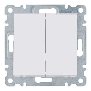 Вимикач 2-клавішний. Lumina.2 універсальний білий (A)