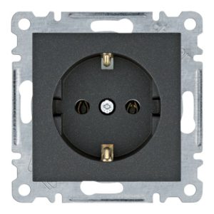Розетка з заземлювальним контактом Lumina, чорна, 16А/230В (A)