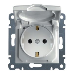 Розетка з заземлювальним контактом Lumina.2 з кишкою біла (A)