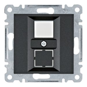 Панель подвійна для RJ12/RJ45 Lumina, чорна (A) "ХАГЕР"
