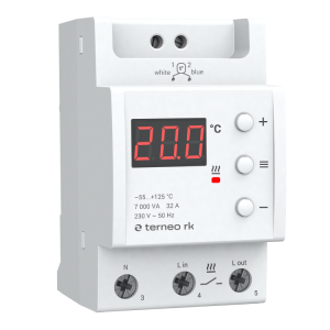 Терморегулятор Terneo rk 32 А для електричних котлів 32 А, 7000 ВА, −55...+125 °С, D18-4