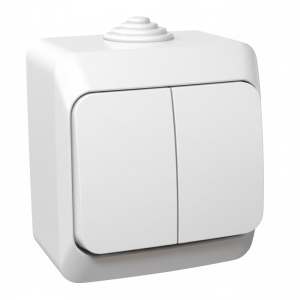 Вимикач 2-кл. зовн. IP44 "Рондо" білий (C3) (знято з в-ва)