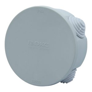 Коробка розподільча  80х40 IP44 зовнішня пласт. кругла з кабель/введ.