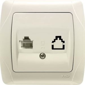 Розетка телефонна RJ-11 внутр. "Carmen" крем (ЦІНА НА ЗАЛИШОК)