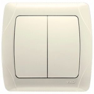 Вимикач 2-кл. внутр. прохідний "Carmen" крем (ЦІНА НА ЗАЛИШОК)