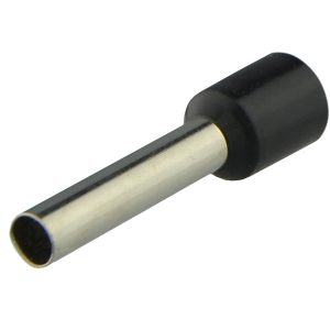 Наконечник втулковий  6 мм.кв. ізол. НТ 6,0-12 чорні (100шт) "АСКО"