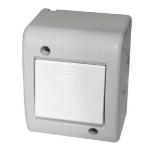 Вимикач 1-кл. зовн. 250В IP40, білий (ВИВЕДЕНО З АСОРТИМЕНТУ)