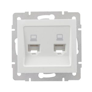 Розетка комп. подвійна RJ-45 біла Pera