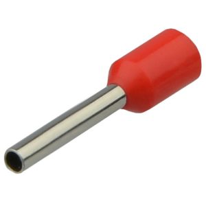 Наконечник втулковий  1 мм.кв. ізол. НТ  1,0-08 червоні (100шт) "АСКО"