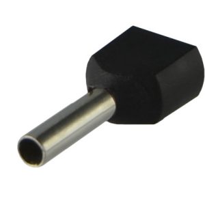 Наконечник втулковий для 2-х проводів   1,5 мм.кв. ізол. ТЕ 1,5-08 чорні "АСКО"