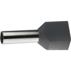 Наконечник втулковий для 2-х проводів   4 мм.кв. ізол. ТЕ 4,0-12 сірі "АСКО"